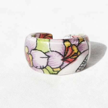 Purple Acrylic Floral Ring
