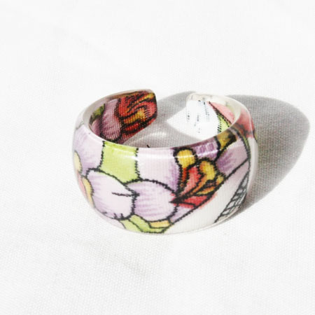 Purple Acrylic Floral Ring