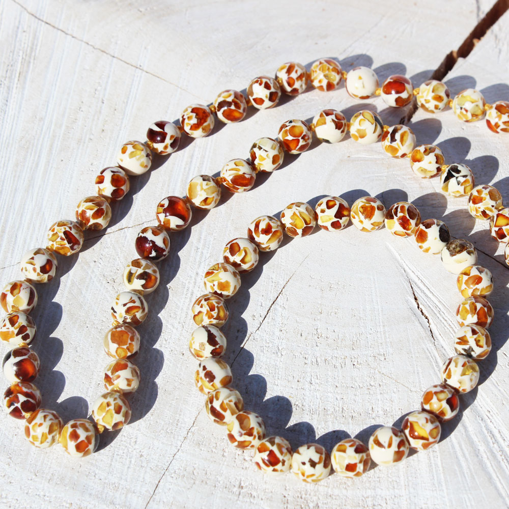 Amber and Clay Necklace