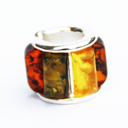 Silver Mix Amber Bead 480