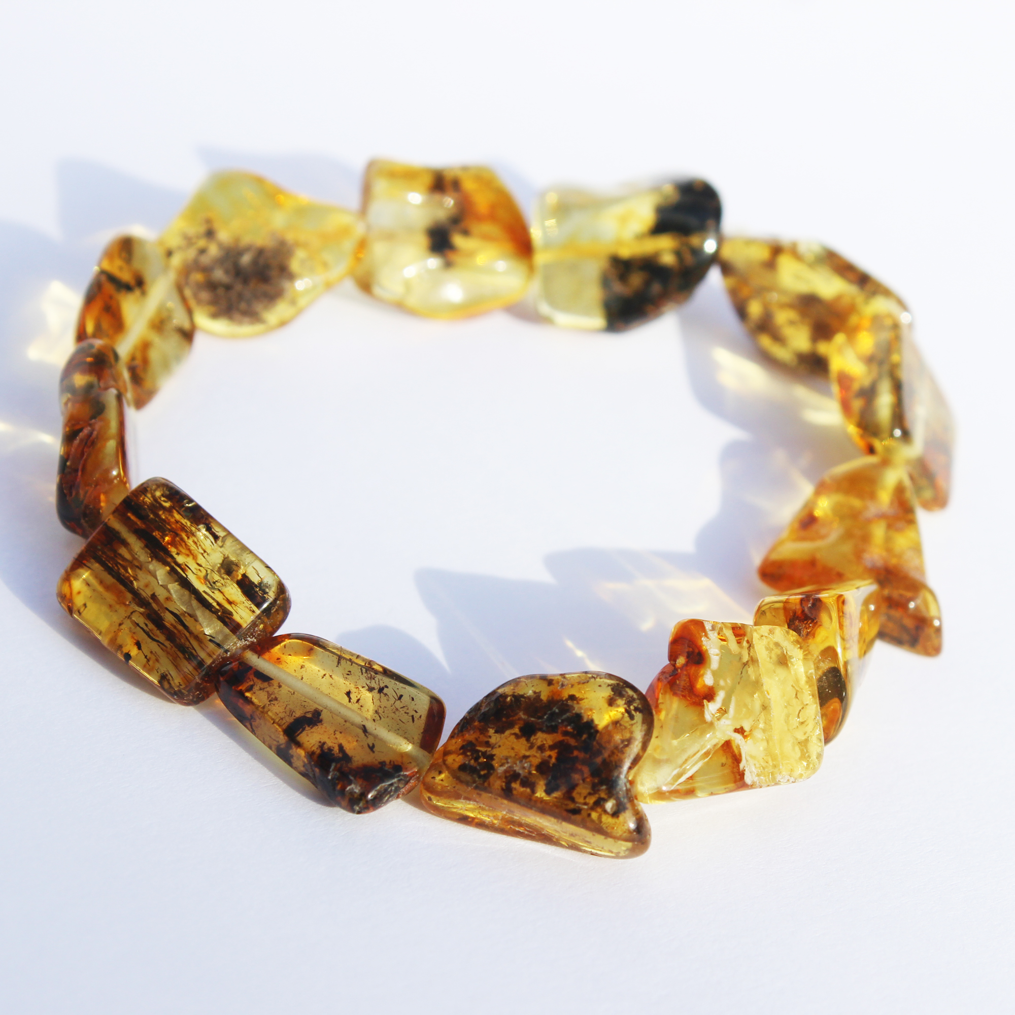 Lemon with inclusions Amber Bracelet