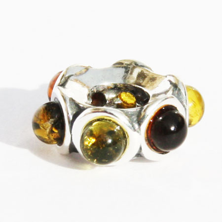 Silver Mix Amber Bead 1099