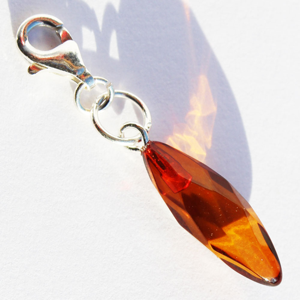 Facet Amber Charm 