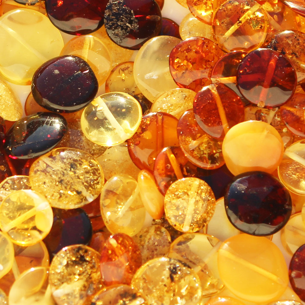 Amber Disc Beads 3gr