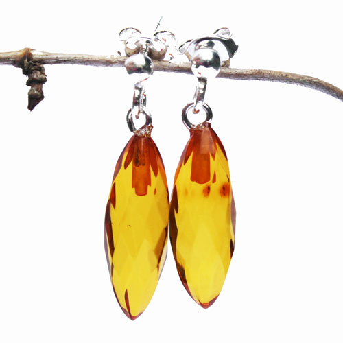 Amber Faceted Drops