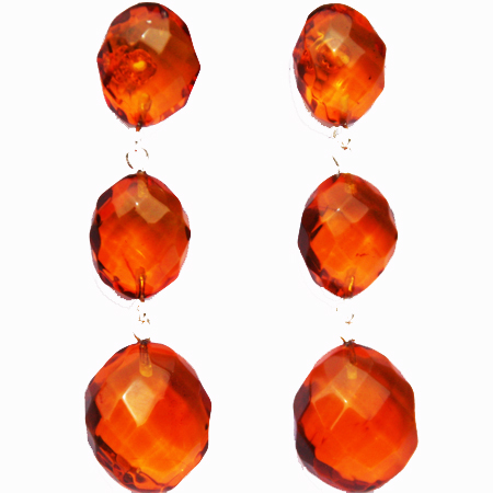 Stunning Amber Earrings-Diamonds