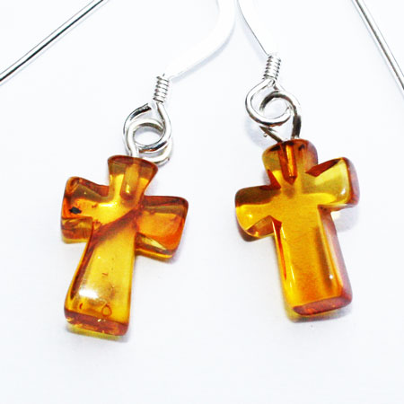 Amber Earrings Crosses