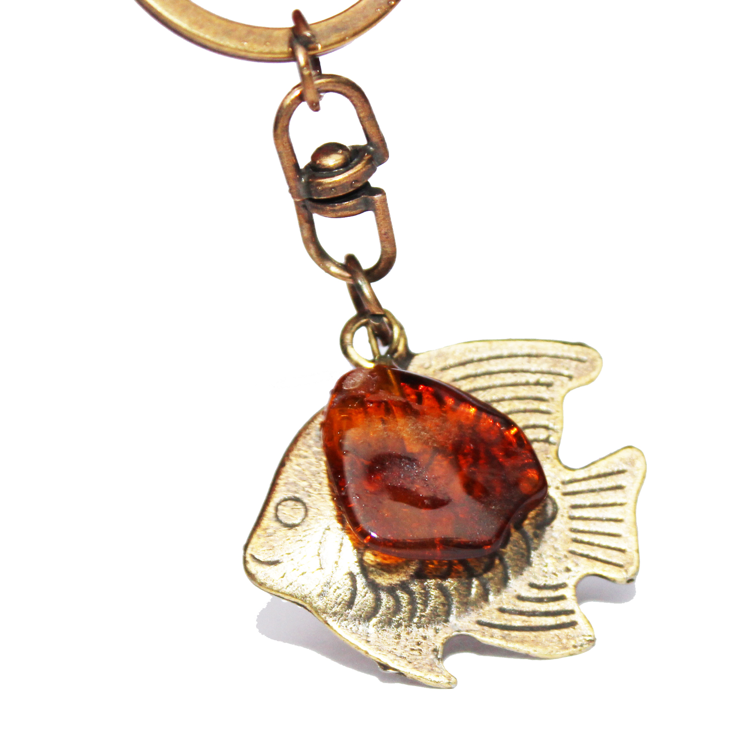 Amber Keyring - Fish