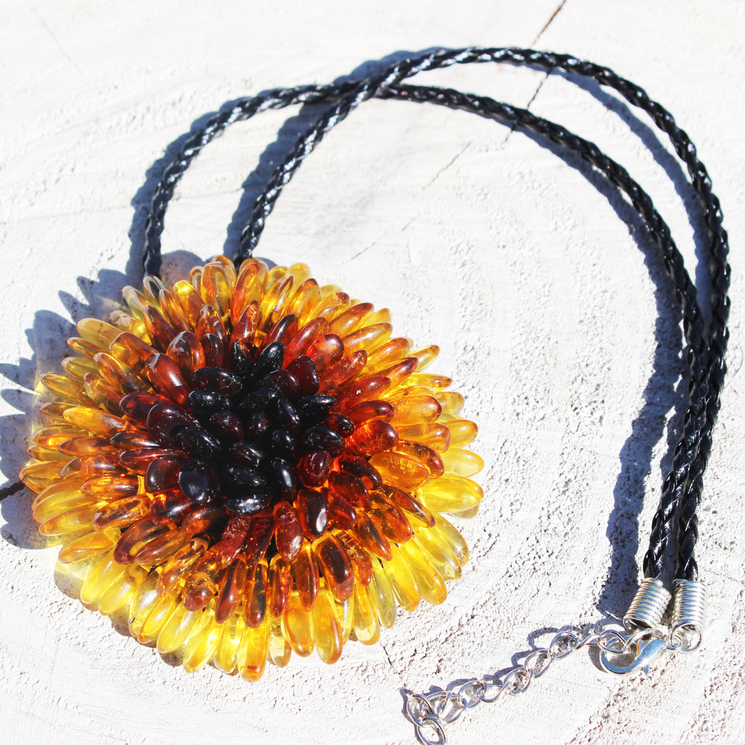 Amber Pendant Flower 2