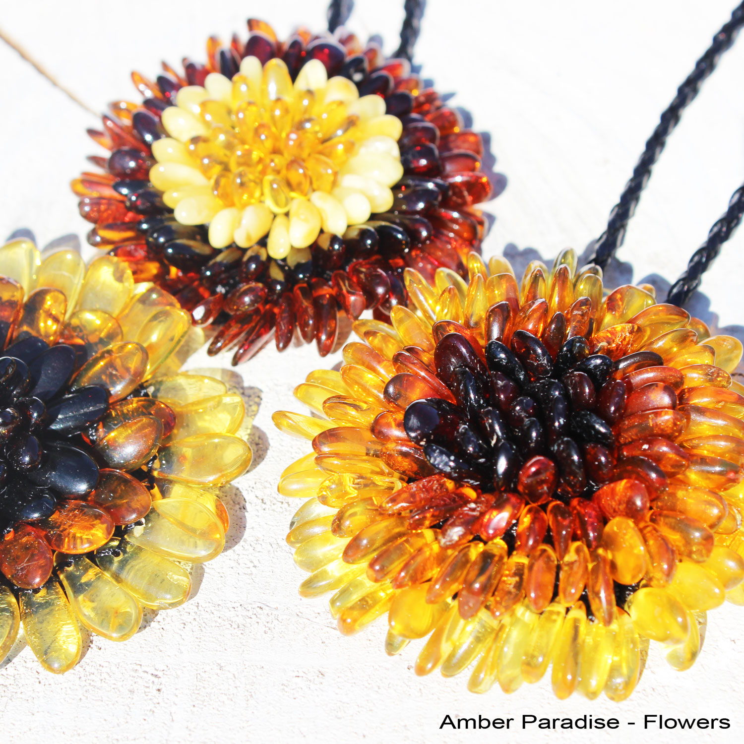 Amber Flower Brooch 3