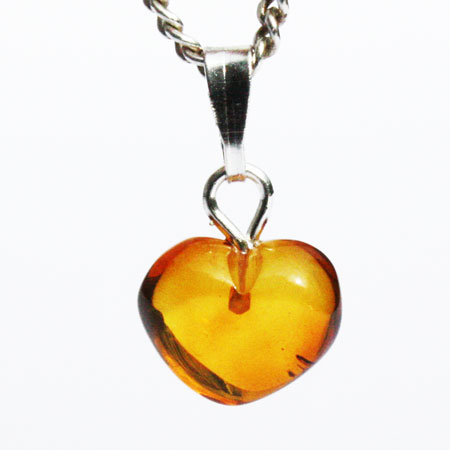 Amber Honey Heart Pendant