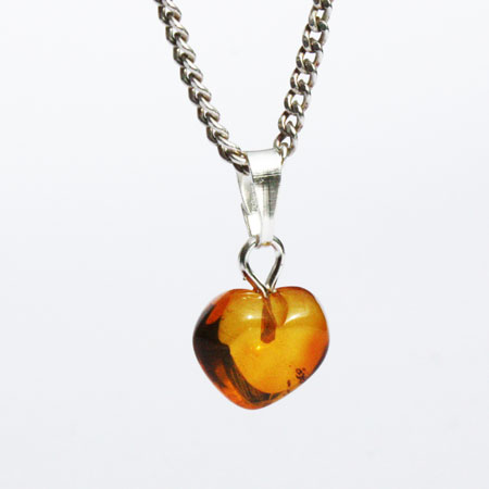 Amber Honey Heart Pendant