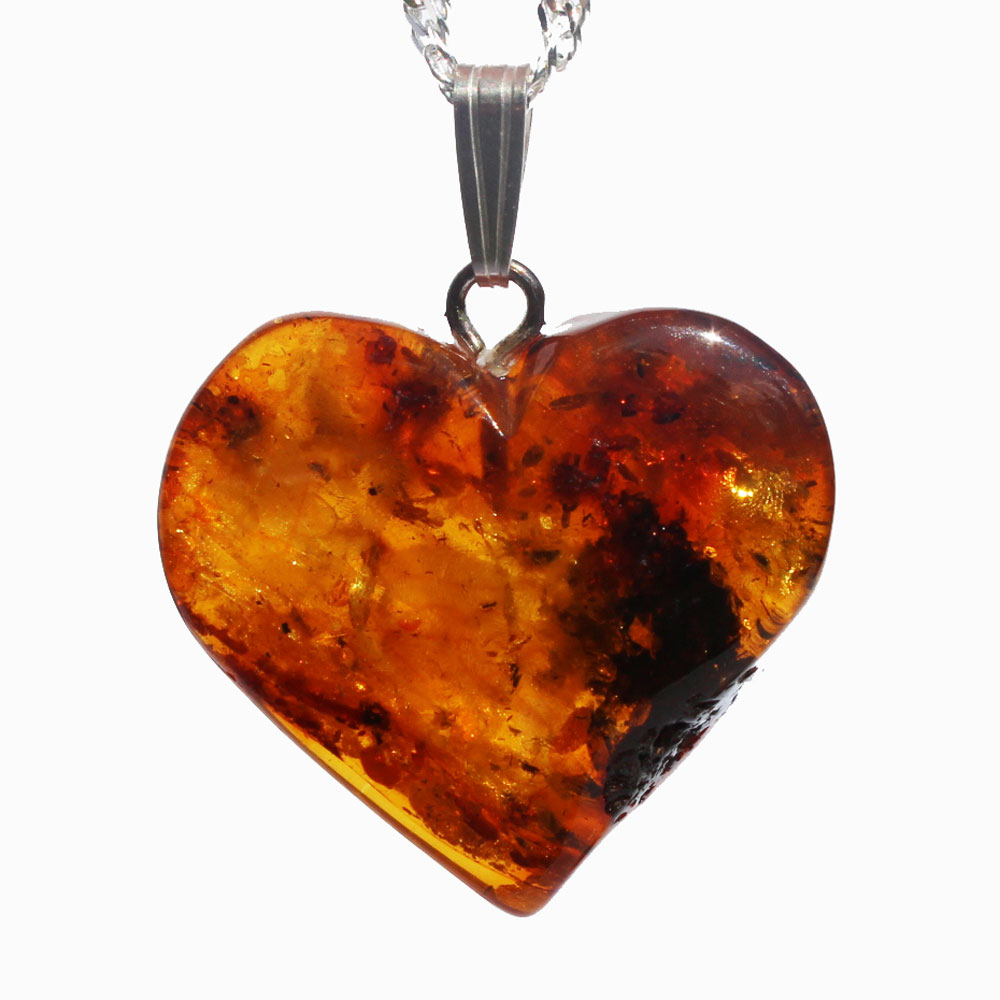 Amber Pendant Heart 4692