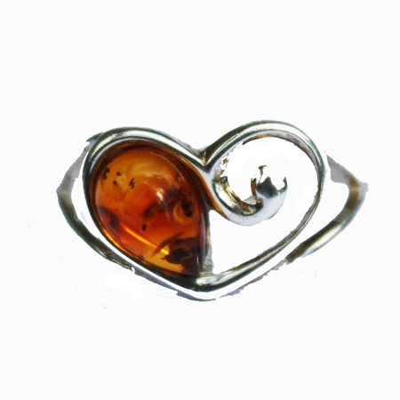 Amber Honey Heart Ring 4096