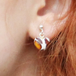 Amber Mosaic Heart Earrings