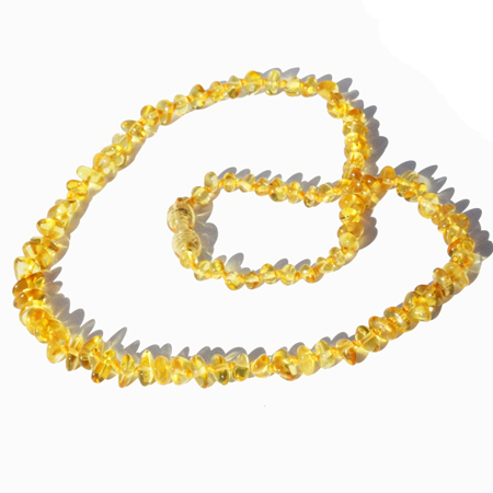 Golden Roundish Amber Necklace
