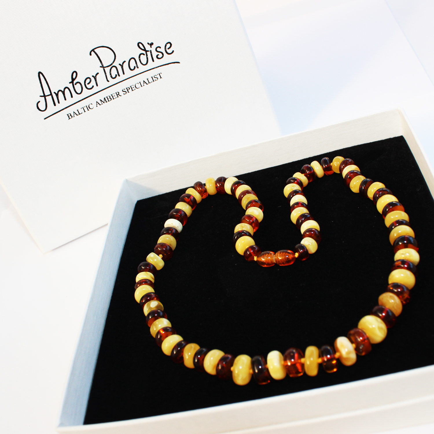 Honey Tube Amber Necklace