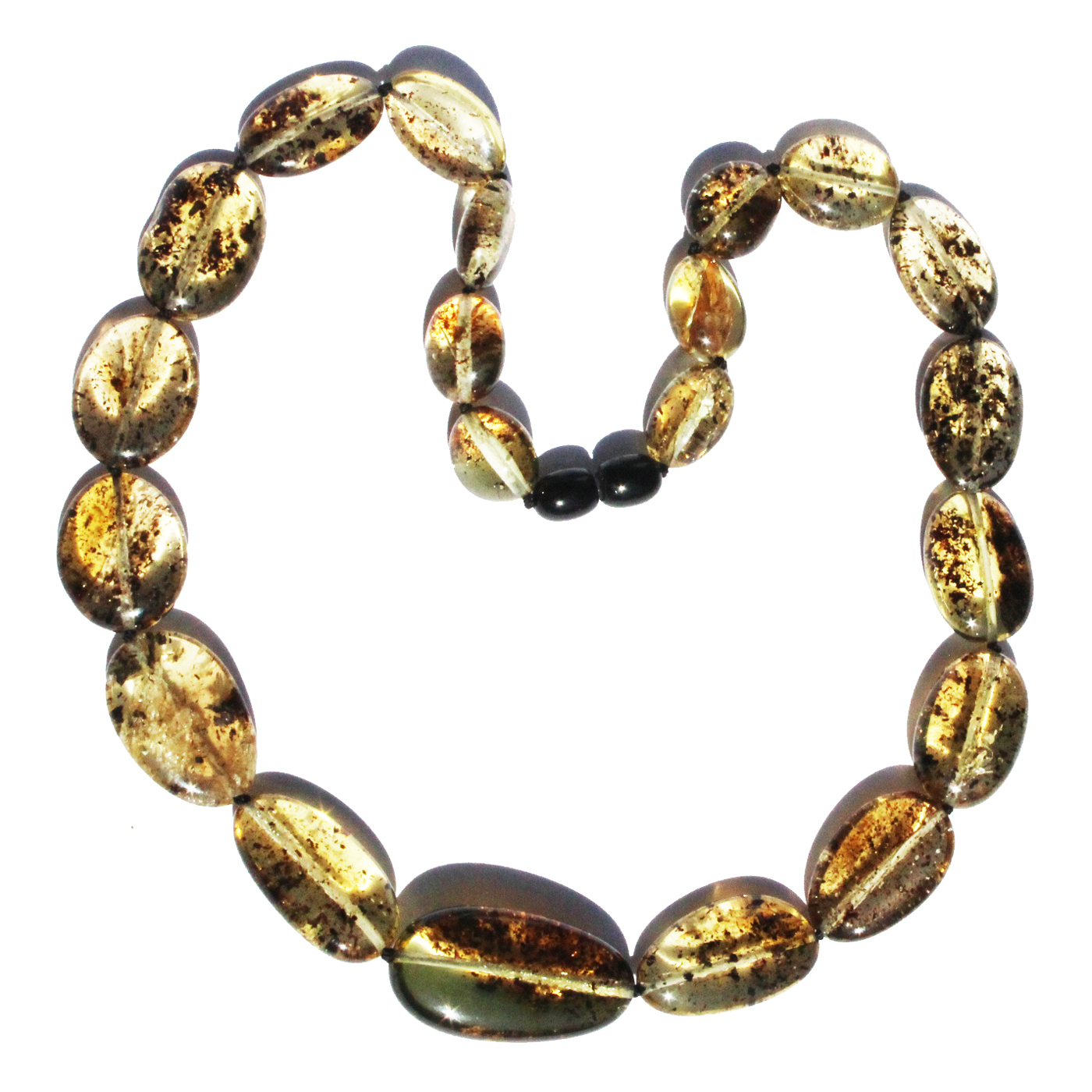 Amber Necklace Green Plums