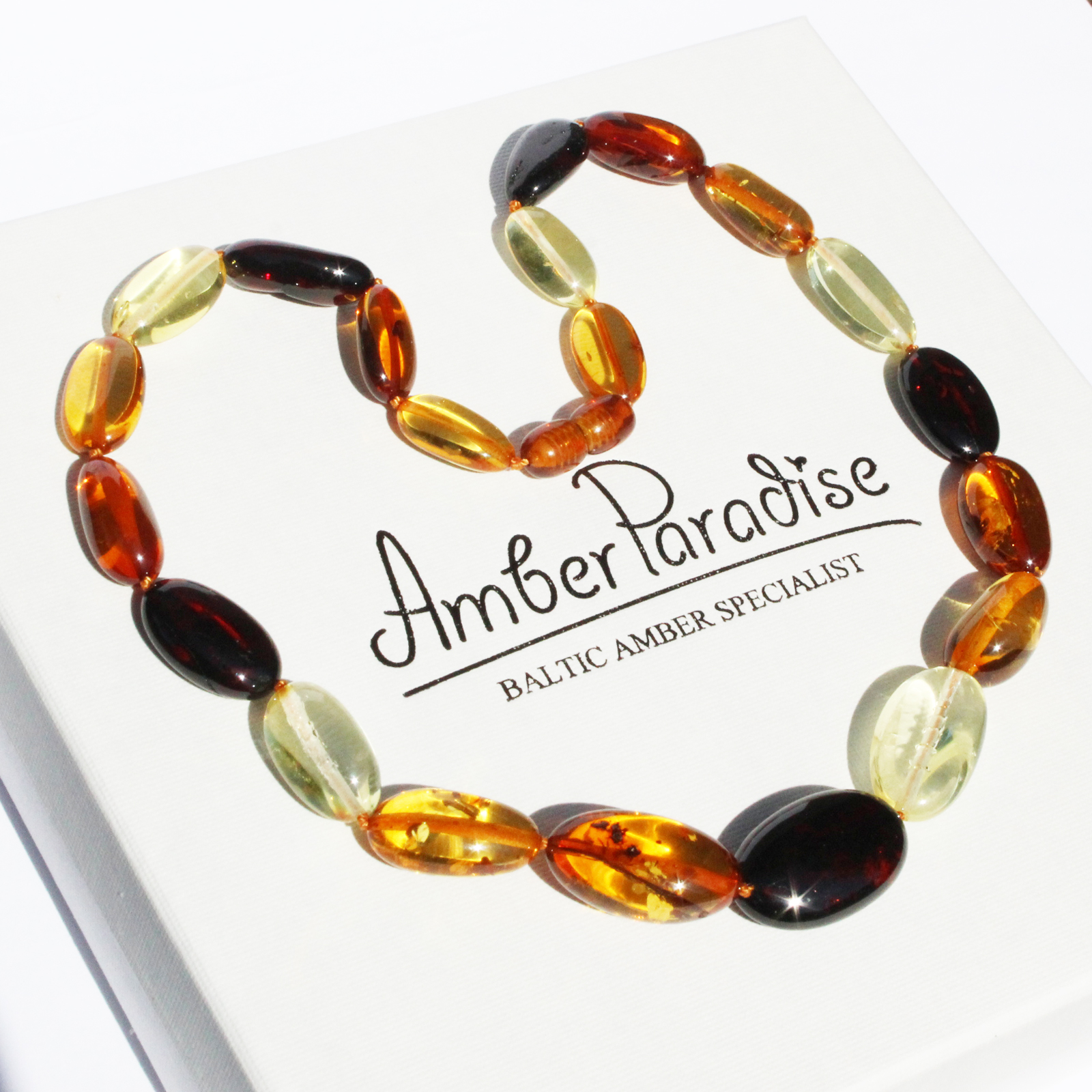 Amber Necklace Mixed Plums 