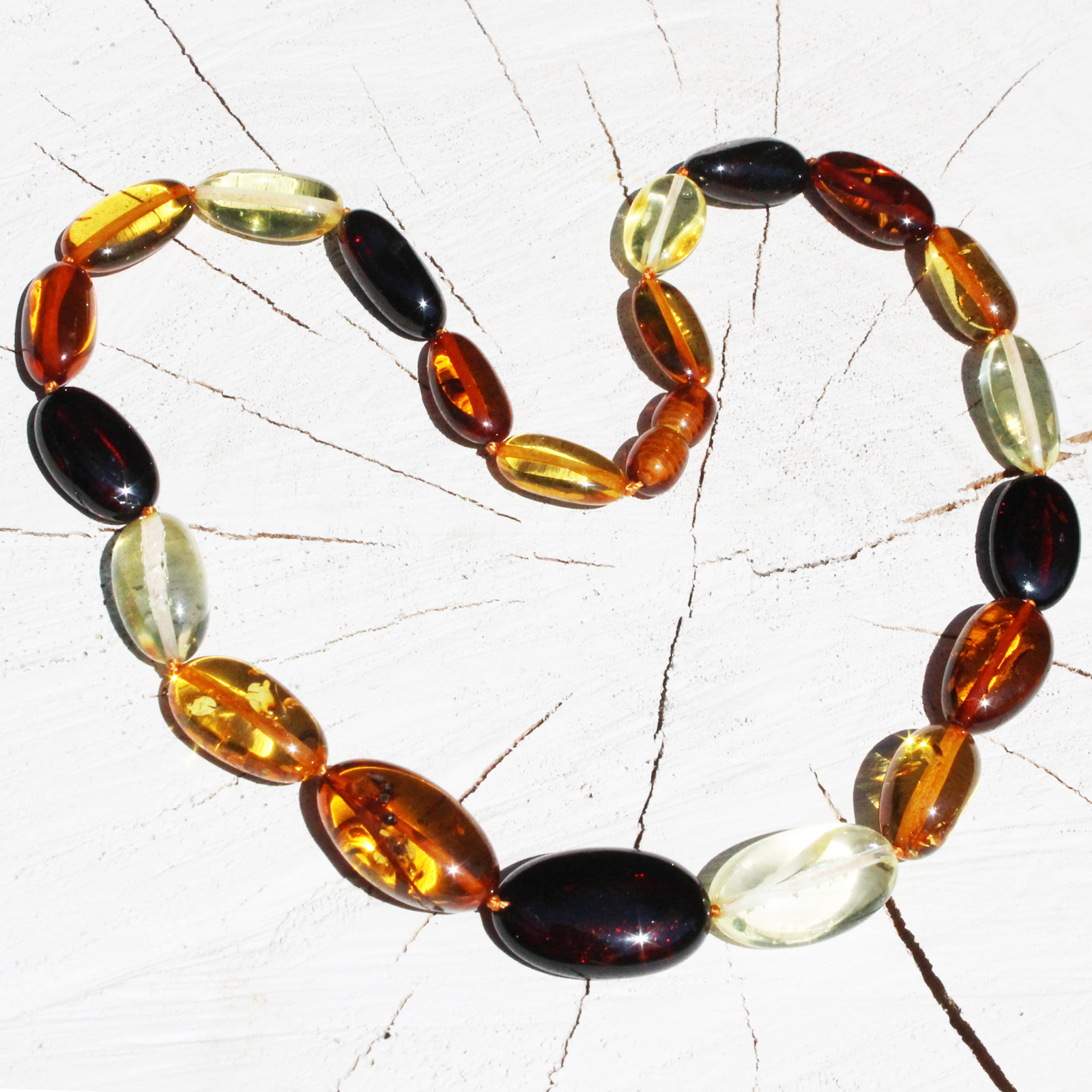 Amber Necklace Mixed Plums 