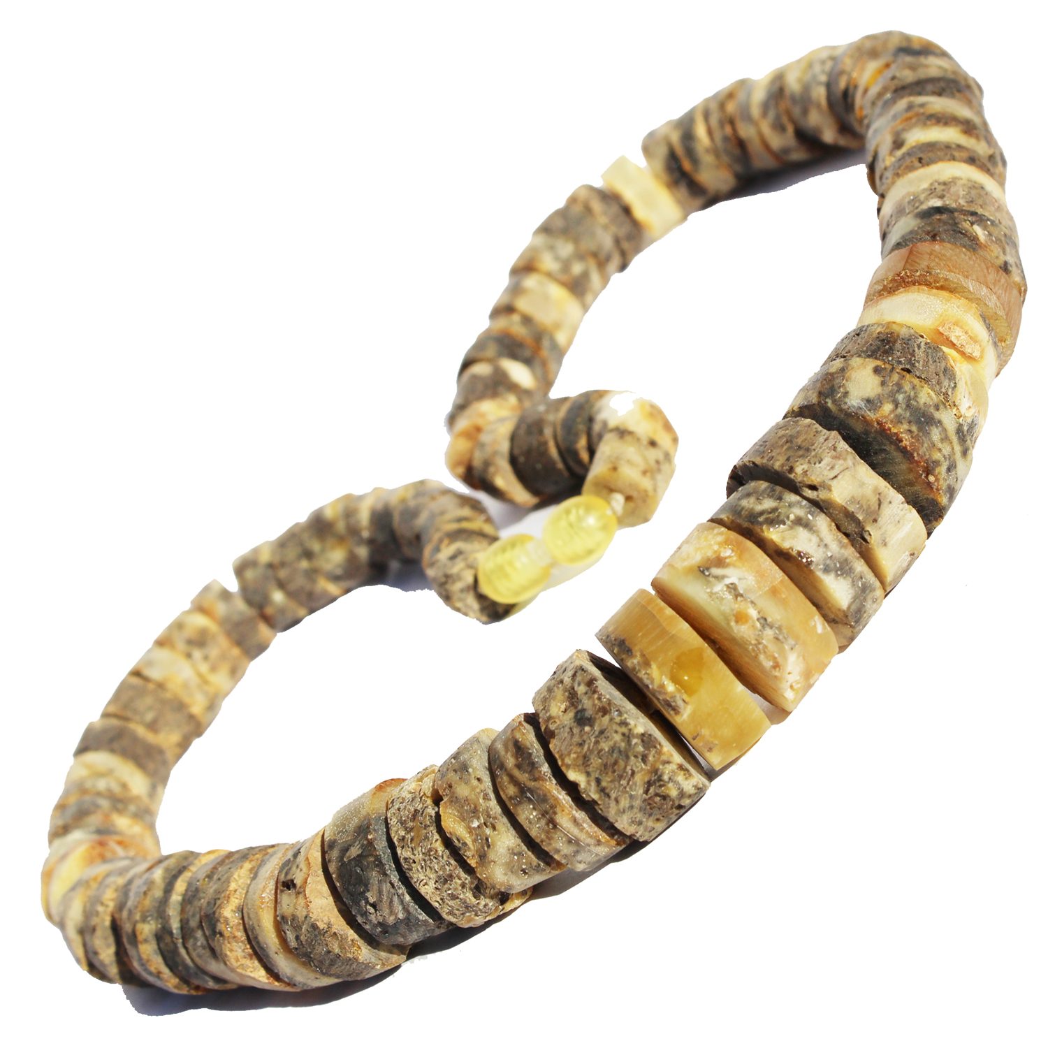 Butter-Grey Amber Tube Necklace
