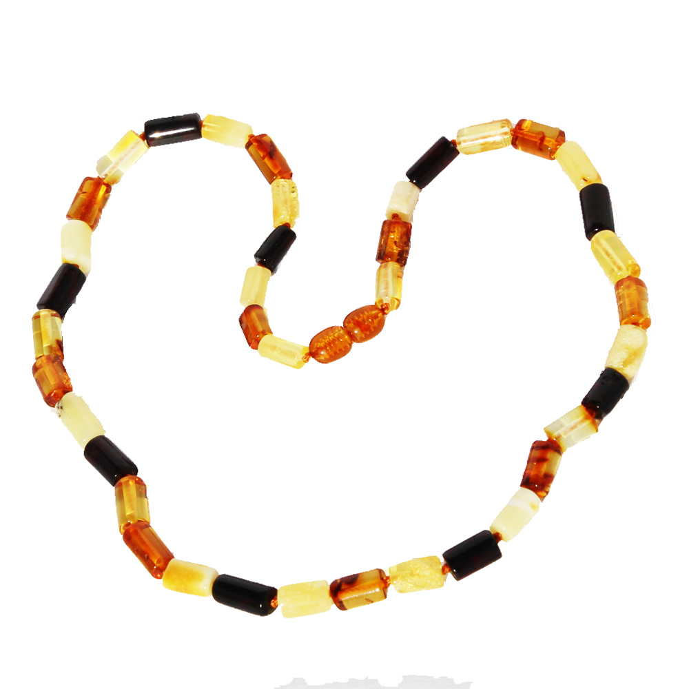 Mixed Amber Tube Necklace