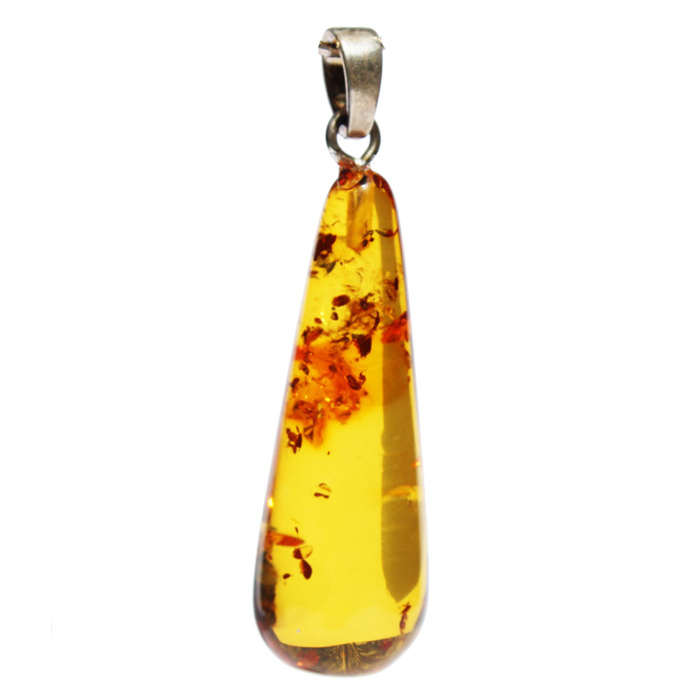 Amber Silver Honey Pendant