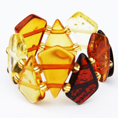 Amber Stretch Ring Triangles 