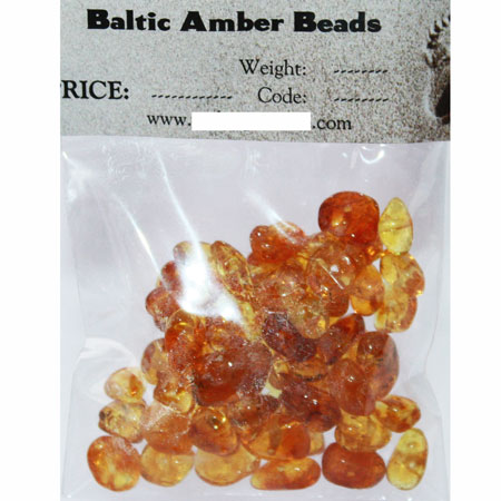 Golden Amber roundish beads 10 gr. 