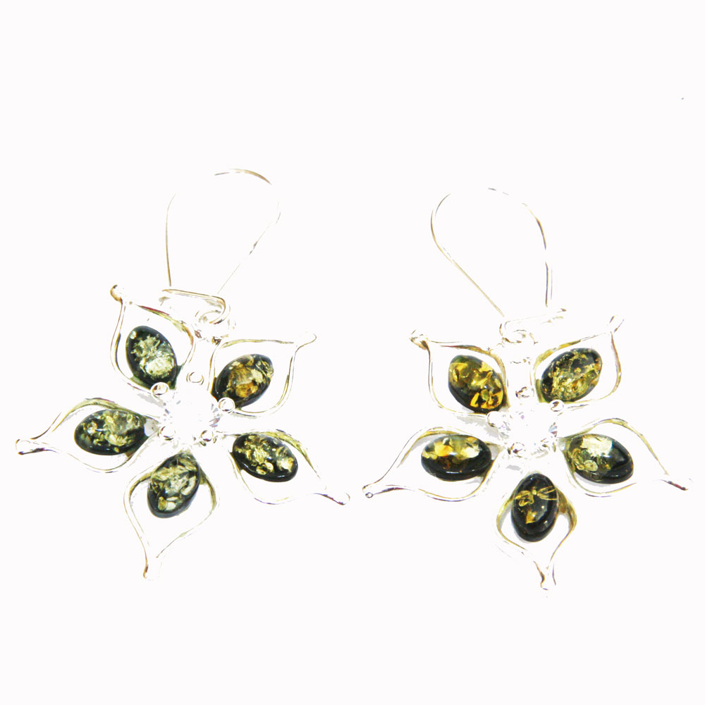 Amber Green Earrings 178