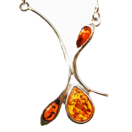 Amber Silver Honey Necklace 13