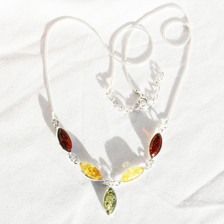 Amber Silver Multi Necklace 6163
