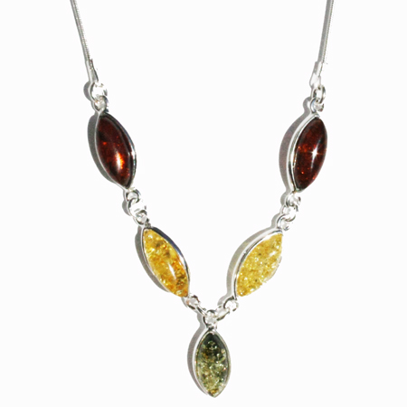 Amber Silver Multi Necklace 6163