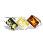 Amber Silver Mix Ring 253