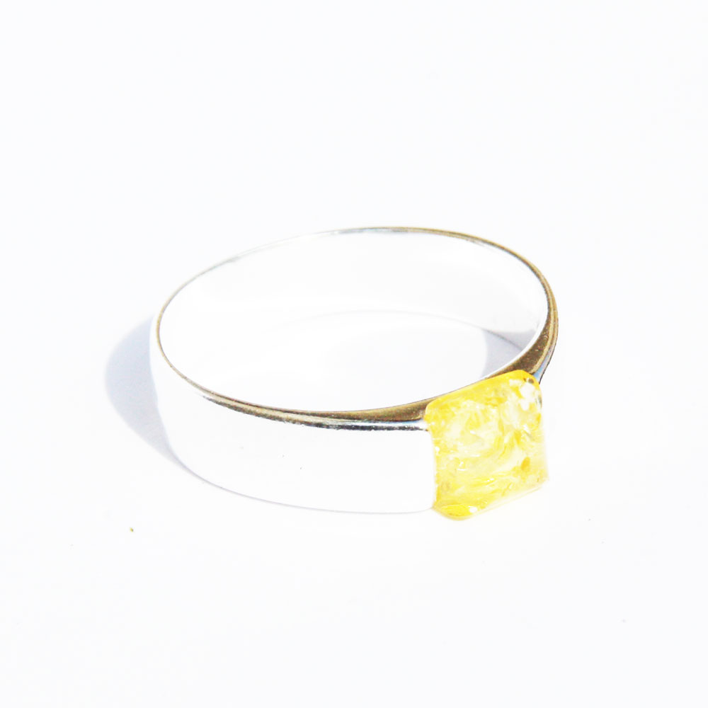Amber Silver Honey Ring 298
