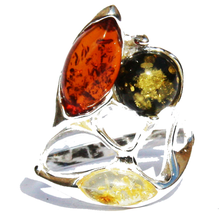 Amber Silver Mix Ring 338 