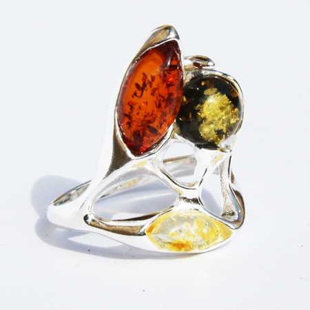 Amber Silver Mix Ring 338