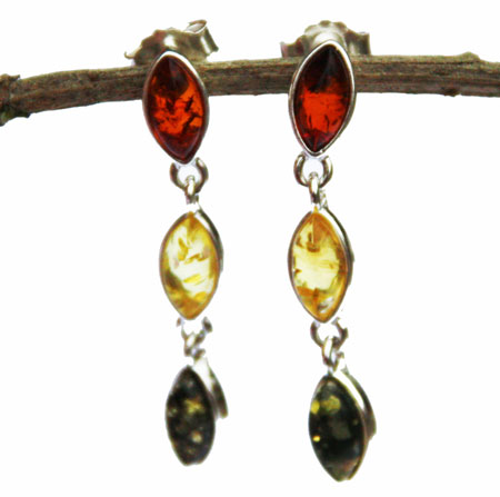 Mixed Amber Dangly Studs