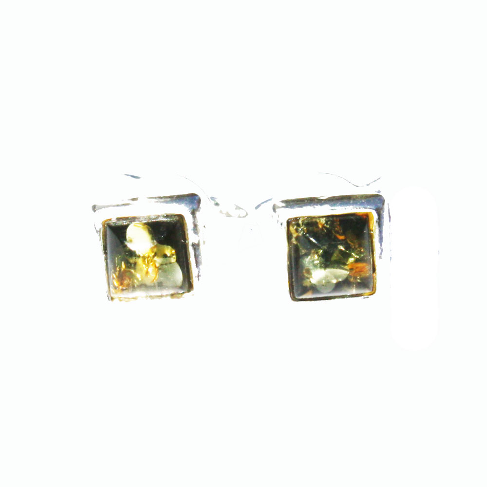 Little Green Square Studs