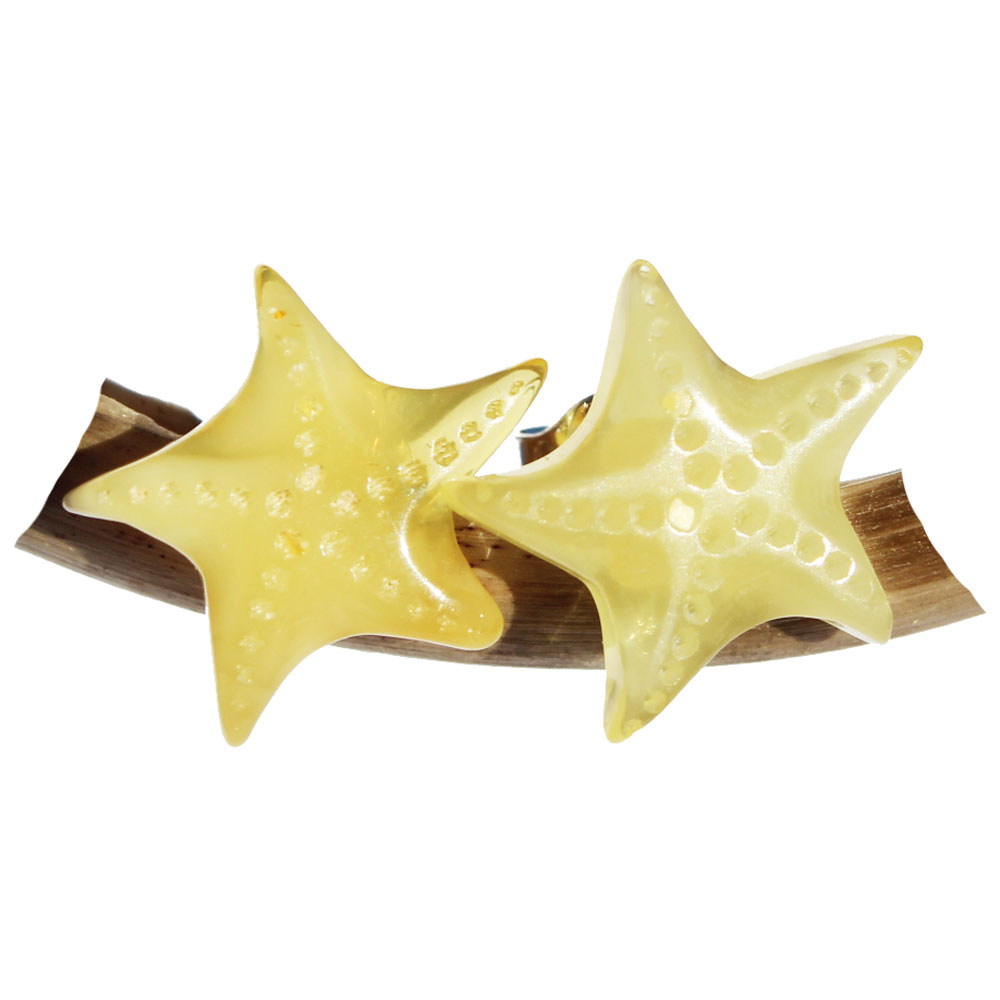 Festive Amber Star Studs