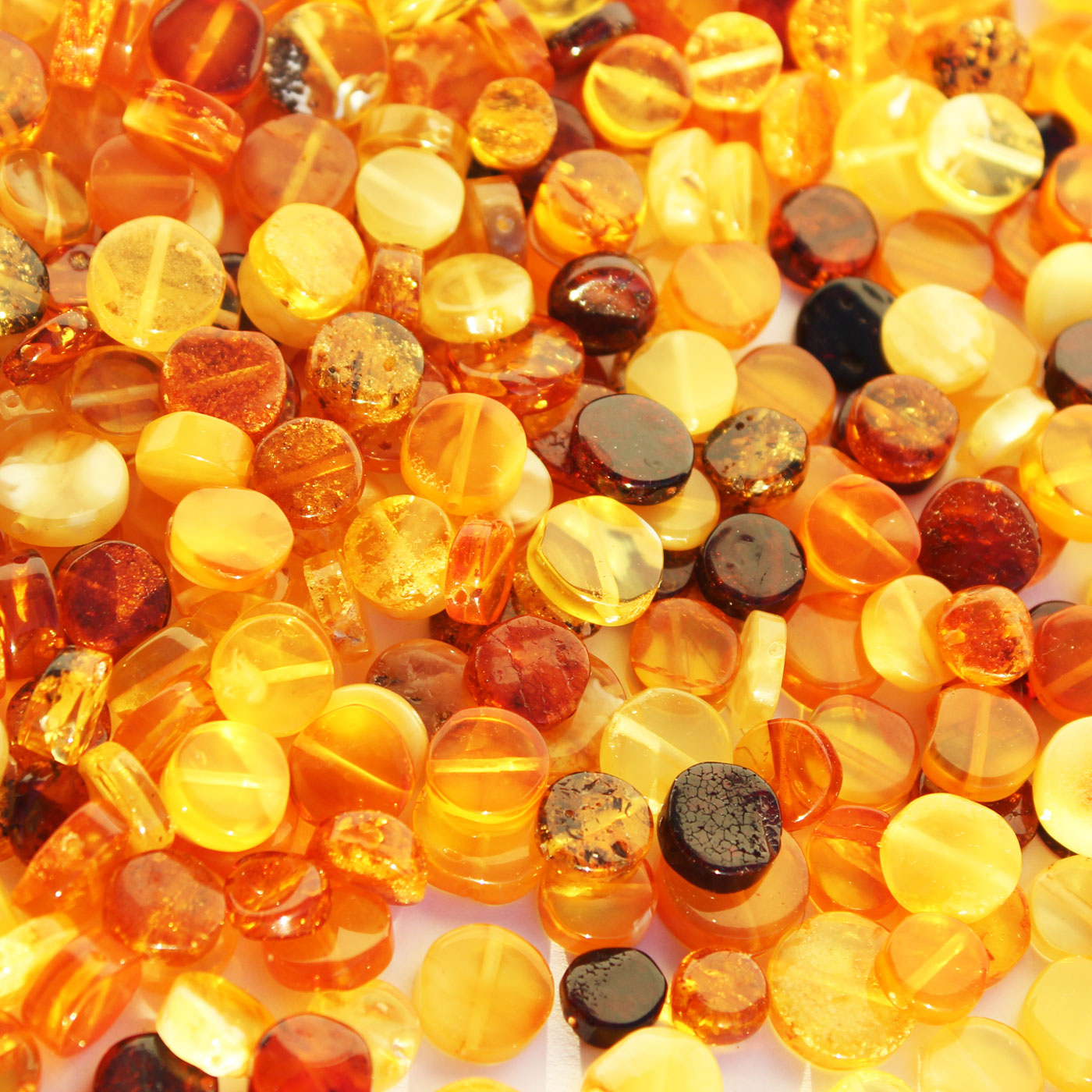 Amber tablet beads 3gr.