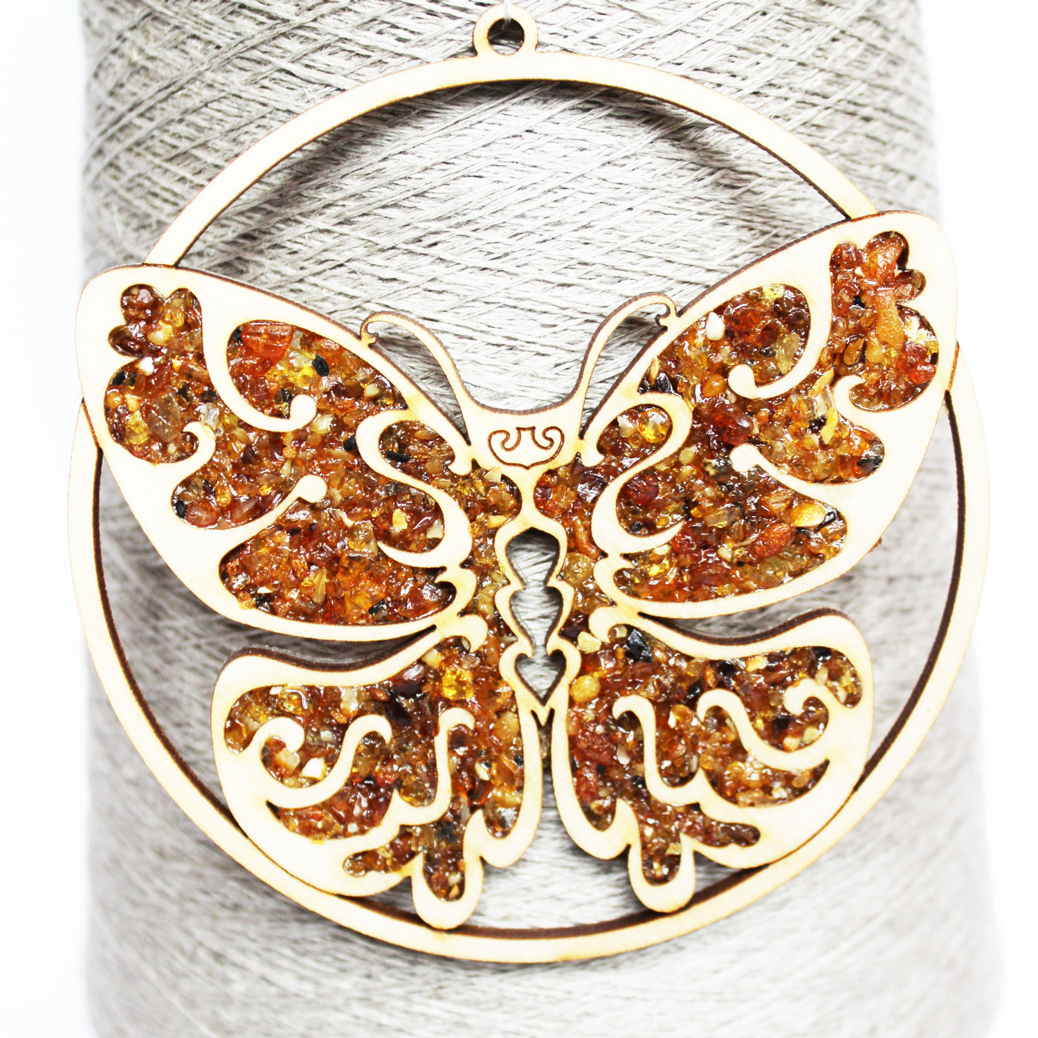Baltic Amber Butterfly Mozaic