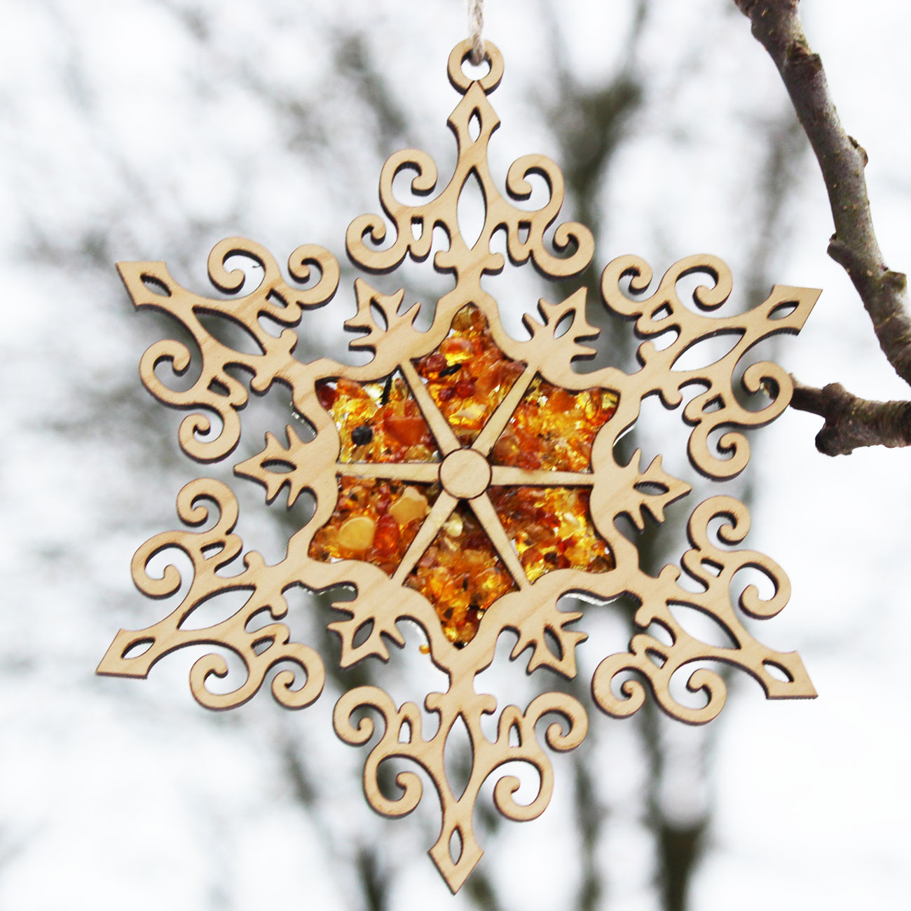 Baltic Amber Snowflake Mozaics