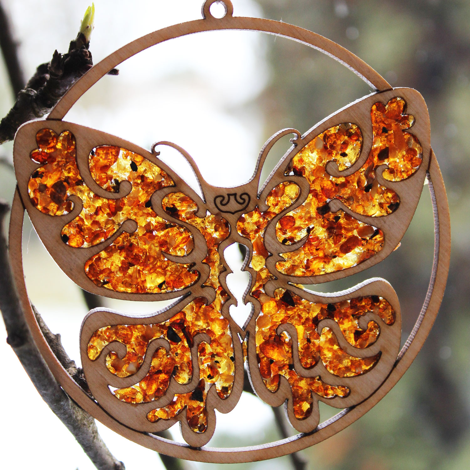 Baltic Amber Butterfly Mozaic