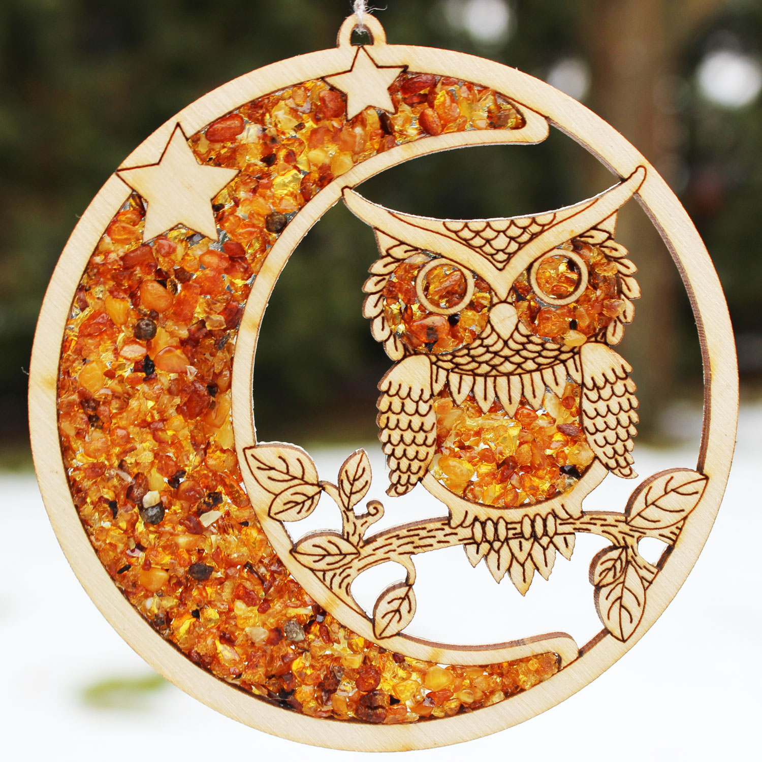 Baltic Amber Owl Mozaic