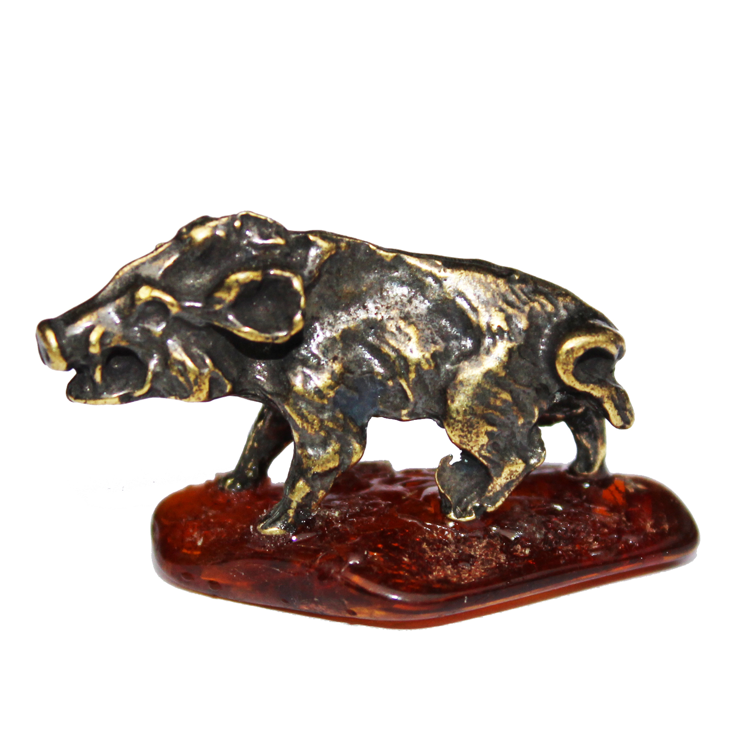 Wild Pig Ornament on Amber