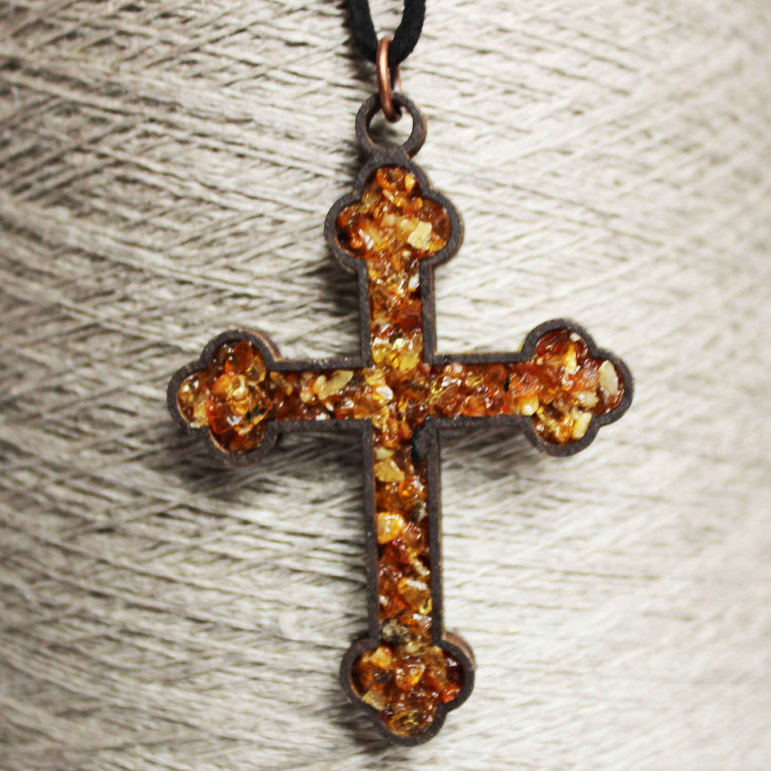 Amber Cross Pendant Mosaic