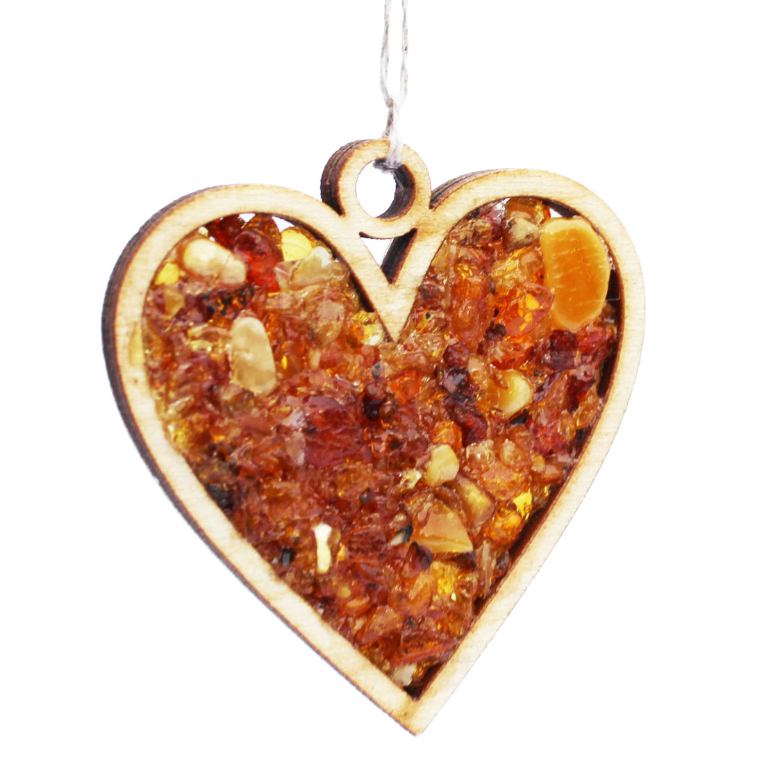 Amber Heart Pendant Mosaic
