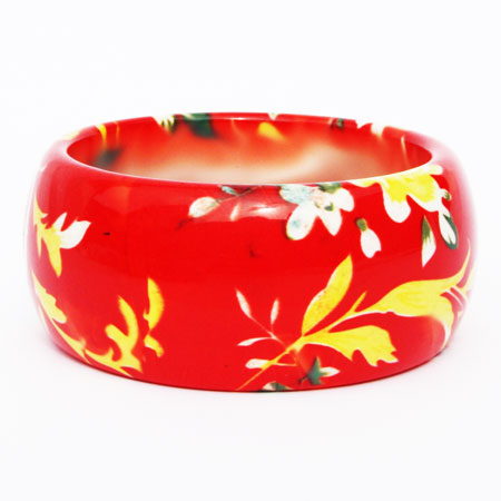 Red Floral Bangle