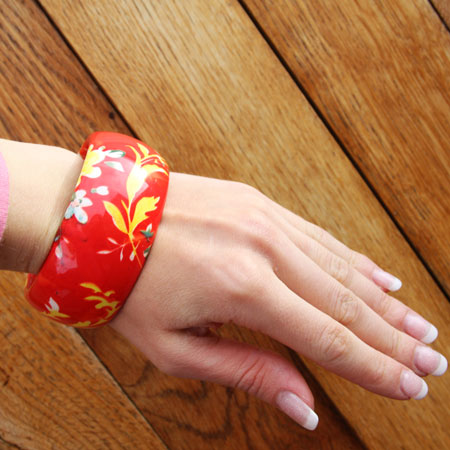 Red Floral Bangle